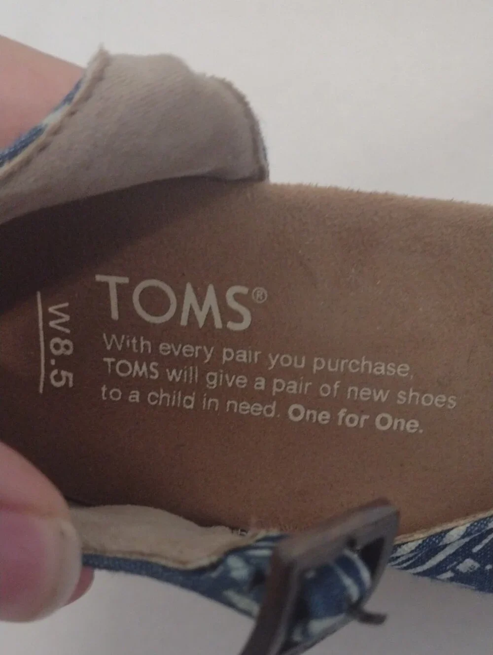 Toms Blue Pattern Print Wedge Sandals (J1226)